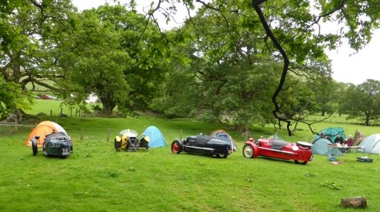 Three wheeler Morgans on Rally at Buttermere.